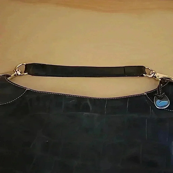 Dooney & Bourke 1975 Black Leather Embossed Shoulder Hobo Bag - Picture 4 of 8